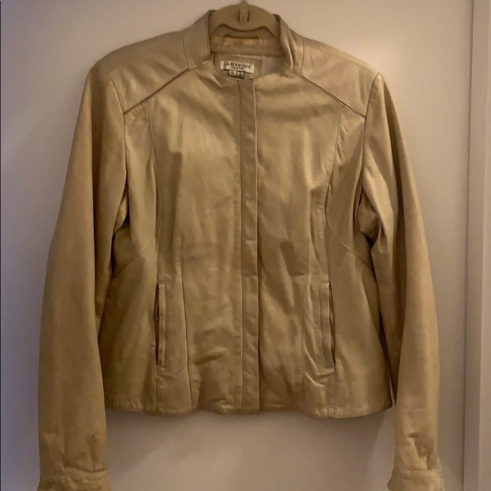 Tan leather jacket